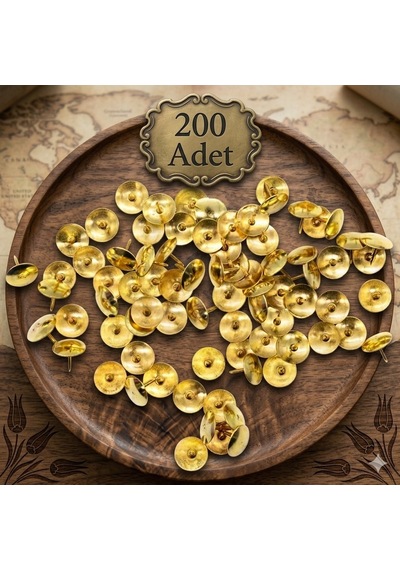 200 Adet Raptiye Metal Raptiye Sarı Raptiye Çivisi Gold Renk Rabtiye Sarı Gold Renk Dekoratif Çivi 0.2 MM