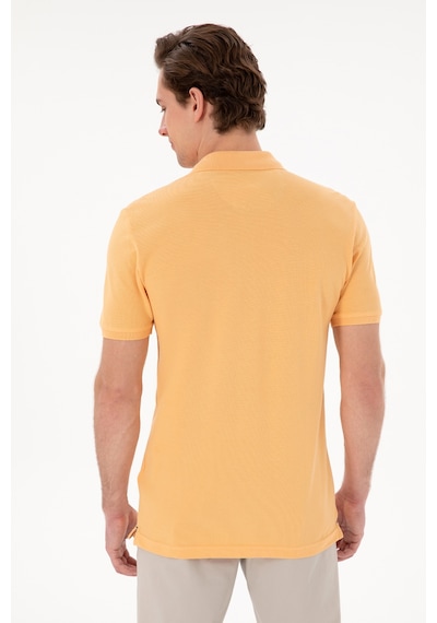 U.S. Polo Assn. Erkek Slim Fit Polo Yaka Kavun Basic Tişört 50298041-VR202