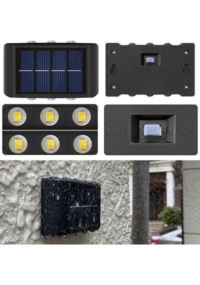 Aplik Güneş Enerjili Solar Bahçe Lambası Çift Yönlü Renkli