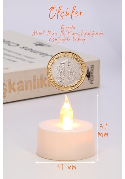 24 Adet Led Mum Tealight Mini Dumansız Pilli Alevli Dekoratif Yapay Mum Işıldak Beyaz 1036-2