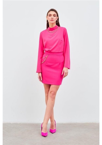 Sateen Kolye Detaylı Bluz 3067-1006 001