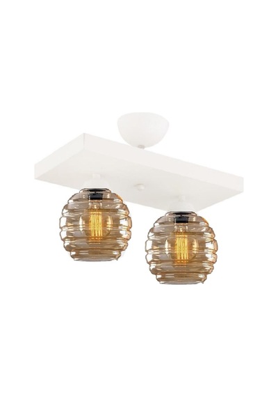 Modern Bal Camlı Model İkili Dikdörtgen Plafonyer Avize Salon R