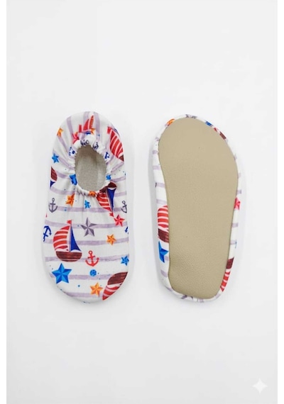 Beniizle Unisex Bebek Çocuk Kaydırmaz Taban Deniz Ayakkabısı Havuz Patiği Beyaz