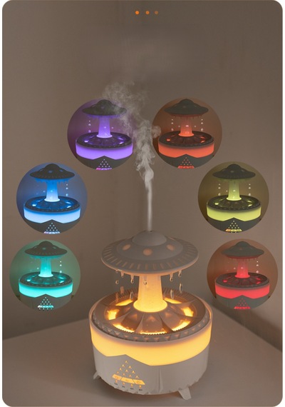 350 Ml Hava Nemlendirici Buhar Makinesi Aroma Difüzörü Ufo Yağmur Efekt Kumandalı Nemlendirici