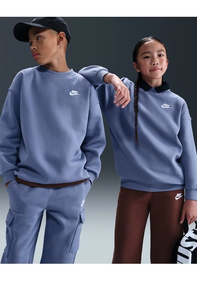 Nike Fd2923-499 Sportswear Club Fleece Büyük Çocuk Bol Kesimli Sweatshirt - Lila