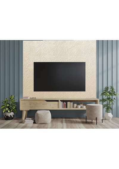 Tink 3d Kendinden Yapışkanlı Akustik Keçe Panel Dalgalı Desenli 52x98 Cm 10 Adet 5 M² Ekru