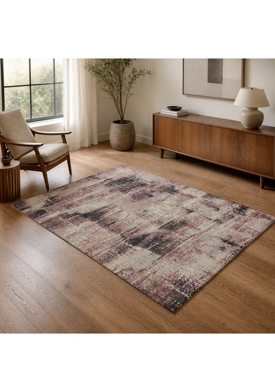 Kartela Halı Lora Halı Kaymaz Taban Makinede Yıkanabilir Halı Gül Kurusu - 80 X 120 Cm