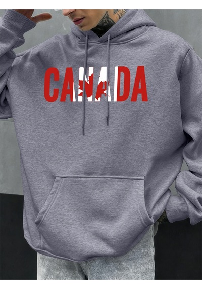 Startmore Startmorekanada Akçaağaç Yaprağı Tasarım Erkekler Hoodie Cep Hoody Çok Renkli Rahat Kazaklar Sonbahar Gri