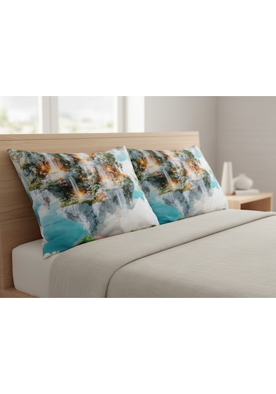 Artunhome Poplin Dijital Baskılı Yastık Kılıfı Seti 2 Adet 50x70 Cm %100 Pamuk Art20120042 Çok Renkli
