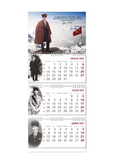 2027 Atatürk Gemici Duvar Takvimi - Sak