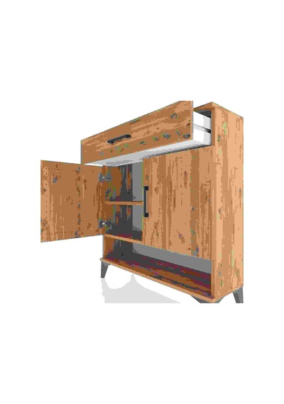 Arges Şifonyer 2 Raflı Tek Çekmeceli 2 Kapaklı 88x30x96 Çam-çam Çam
