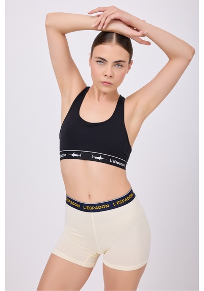 Athleshorts Yüksek Bel Kadın Uzun Boxer Şort-3093 Krem - Sarı