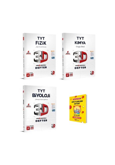 Tyt Fizik Kimya Ve Biyoloji Video Destekli Defter 3lü Set