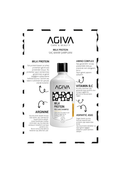 Milk Protein Kuru Ve Yıpranmış Saçlar İçin Amino Complex İçeren Saç Bakım Şampuanı 500ml Tüm Saçlar
