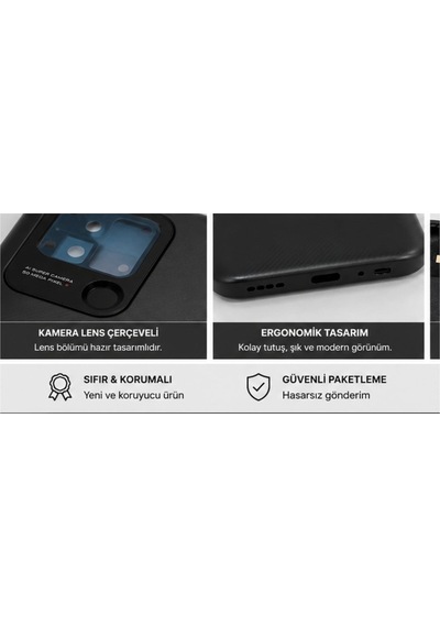 Xiaomi Redmi 10c Arka Kapak Siyah Batarya Kapağı Kamera Çerçeveli Tam Uyumlu Yedek Parça