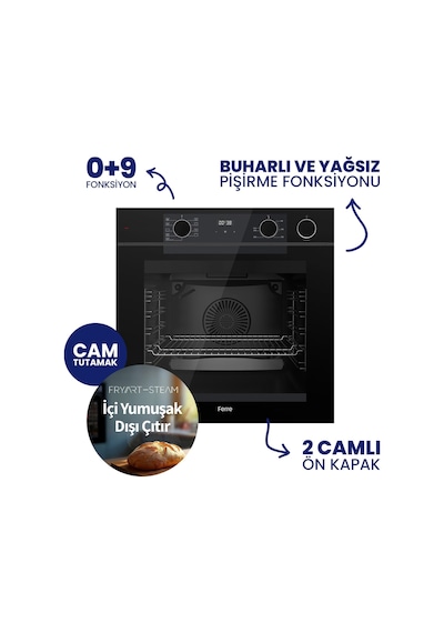 Ferre Steamart-Fryart-Silentart Serisi Siyah Set QEP64CS+BL135+D063-SA Döküm Izgara