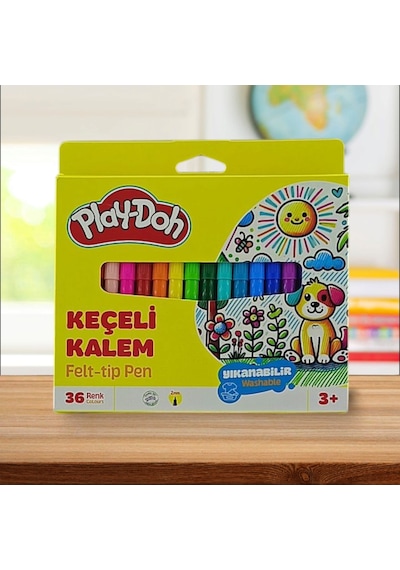 Play-doh 36 Renk Yıkanabilir Felt Tip Keçeli Kalem 2nm