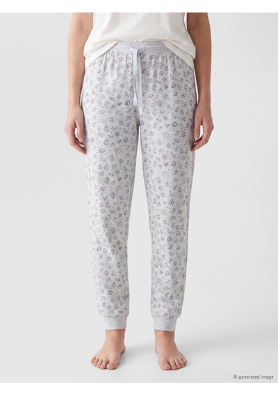 Lcw Dream Gri Desenli Kadın Jogger Pijama Alt