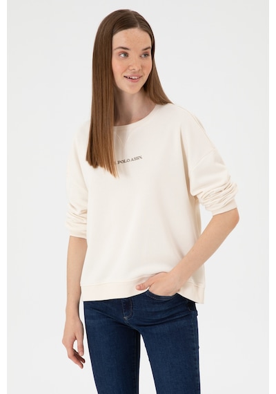 U.S. Polo Assn. Kadın Krem Bisiklet Yaka Sweathırt 50313562-VR071