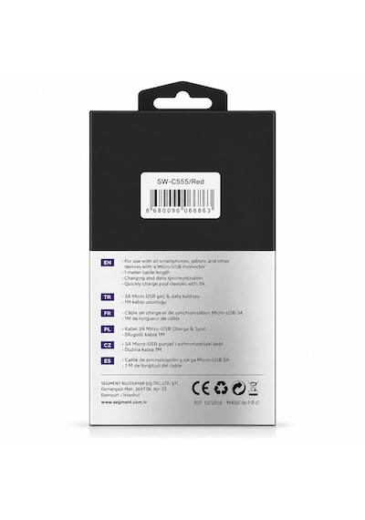S-link Sw-c555 Micro Usb Hızlı Şarj Ve Veri Aktarım Kablosu 1 Metre Kırmızı