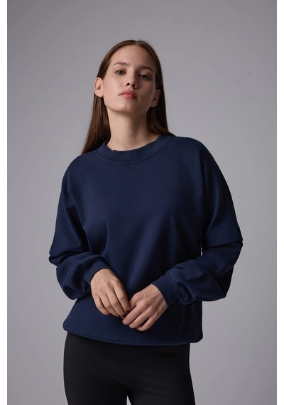 Defys Kadın Bisiklet Yaka Kol Detaylı Oversize Fit Basic Sweatshirt Lacivert - 598314741 Lacivert Defys Kadın Bisiklet Yaka Kol Detaylı Oversize Fit Basic Sweatshirt Lacivert - 598314741 Lacivert