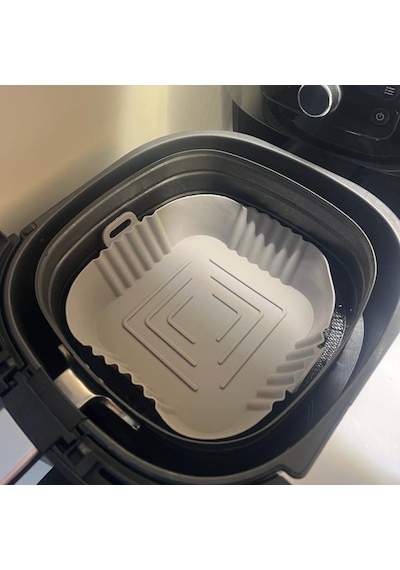 Buffer Renkli Isıya Dayanıklı Yıkanılabilir Silikon Fırın Airfryer Kare Model Pişirme Matı 20 Cm 11