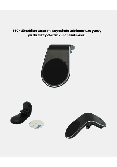 Ers 360 Dönebilen Manyetik Araç Telefon Tutucu Sarsıntısız Ve Şık Tasarımlı