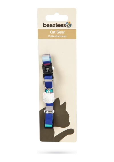 Hnrlıshp Beeztees Kedi Boyun Tasması, Zilli, Renkli Çizgili, 20-30cm