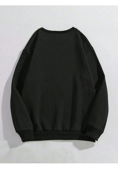Startmore Siyah Unisex Erkek/kadın Milano Özel Renkli Baskılı Oversize Pamuklu Bisiklet Yaka