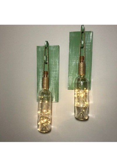 Led Işıklı Fıstık Yeşil Renkli Duvar Aplik 2'li Set Çok Renkli