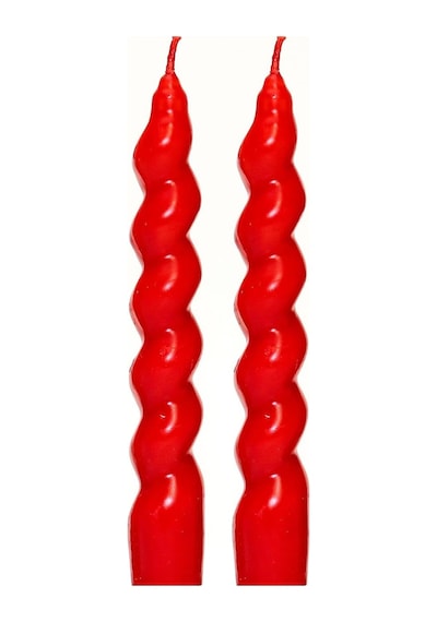 Yılbaşı 2'li Twirl Glow Kırmızı Şamdan Mum Seti 18 Cm A.Ağaç