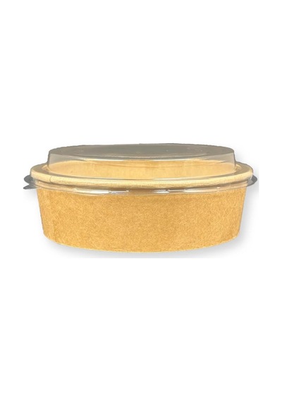 Kraft Karton Salata Kasesi Kapaklı 1100cc 50 Adet Beyaz Veya Şeffaf