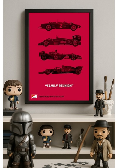 Formula 1 Siyah Ahşap Çerçeveli Poster, Dekoratif Araba Duvar Tablosu