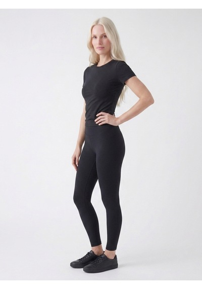 Noux Pamuk Viskon Basic Esnek Bisiklet Yaka Body Siyah