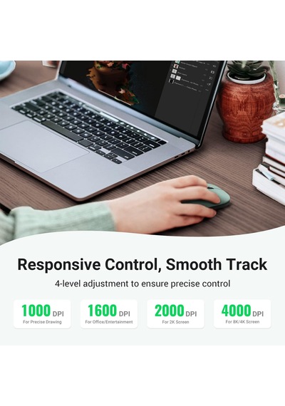 Kablosuz Fare, 2,4 Ghz Usb Bağlantısı, Maks. 4000 Dpi, 18 Ay Pil Ömrü. Pc, Mac, Dizüstü Bilgisayar, Windows 11, 10, 8.1, 7, Macos, Linux Ile Uyumlu Yeşil 97154594
