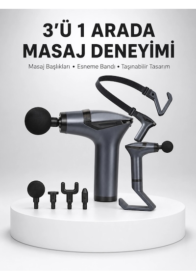Titreşimli Şarjlı Masaj Aleti 3in1 Fonksiyonel Çok Amaçlı Model Yeni Nesil çok renkli