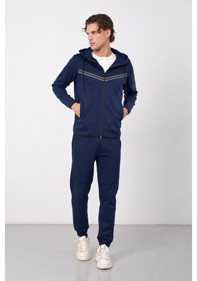 Dechers Erkek Siyah Tech Fleece Double Face Kapüşonlu Fermuarlı Eşofman Takımı - E228 Lacivert Dechers Erkek Siyah Tech Fleece Double Face Kapüşonlu Fermuarlı Eşofman Takımı - E228 Lacivert