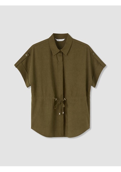 Lcw Everyday Yeşil Bağcıklı Oversize Kadın Gömlek