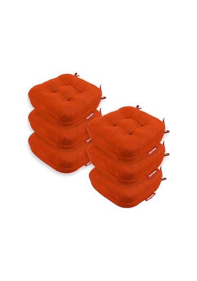 Sandalye Minderi 6'li Set 42x42x8 Cm Kalın Çift Kat Pofidik Minder Yıkanabilir Fermuarlı Su Ve Yağ İtici Kiremit Diğer