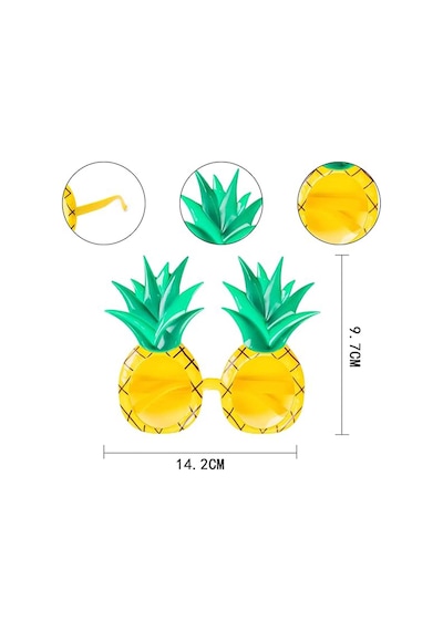 Bezos Tropikal Hawaii Ananas Şekilli Parti Gözlüğü 9.5 X 14 Cm