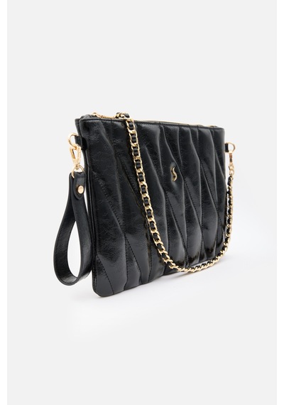 Santini Mila Kapitone El, Omuz Ve Clutch Çanta Siyah