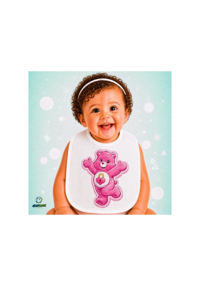 Care Bears Keten Bebek Mama Önlüğü Yumuşak - Emici - Yıkanabilir - Özel Tasarım P034 Çok Renkli