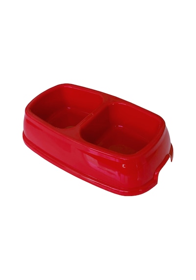 Markapet İkili Plastik Mama Ve Su Kabı 500 + 500 Ml Kırmızı