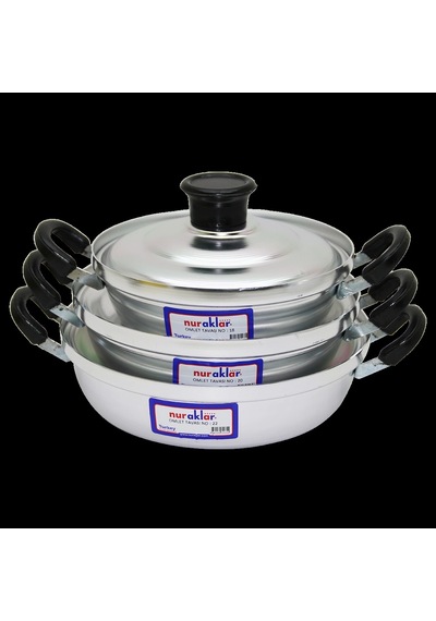 3lü Alüminyum Omlet Set No-18-20-22 Çok Renkli