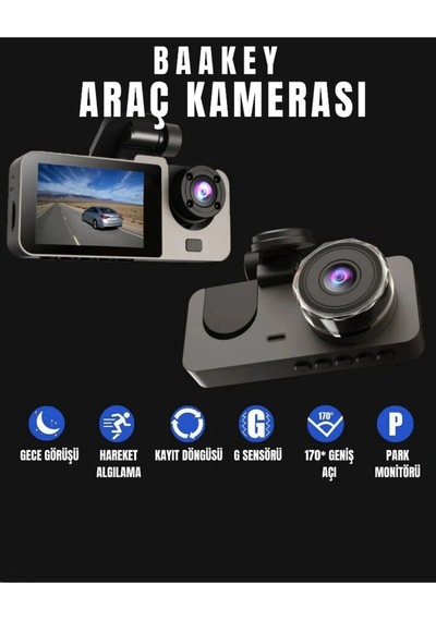 Buğz Üç Kameralı Wi Fi Araç İçi Kamera Gps Takip & G-sensor Özellikli Güvenlik Çözümü