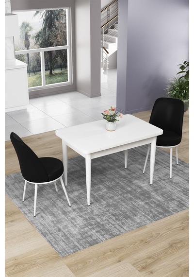 Canisa Concept Nil Serisi 70x110 Sabit Mutfak Masası Takımı Beyaz Masa 2 Siyah Sandalye Siyah Sandalyeler Beyaz Masa Canisa Concept Nil Serisi 70x110 Sabit Mutfak Masası Takımı Beyaz Masa 2 Siyah Sandalye Siyah Sandalyeler Beyaz Masa