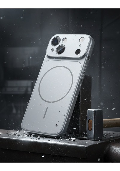 Apple Apple iPhone Gümüş 13 Uyumlu 17 Pro Max Görünüme Çeviren Kamera Koruma Magsafe Kılıf