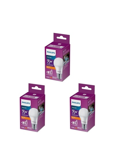 75w Led Ampul, 2700k Sarı Işık, E27 Normal Duy Sarı 3lü Paket Diğer