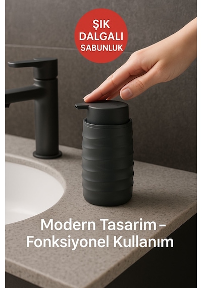 Mutfak Ve Banyo İçin Şık Tasarımlı Sabunluk Antrasit Diğer