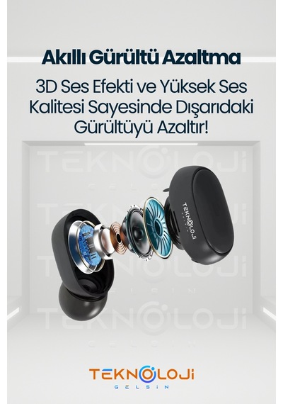Teknoloji Gelsin TG-E6S Bluetooth 5.4 Kulak İçi Kulaklık